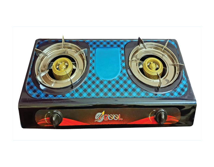 GEEL AUTO GAS STOVE DOUBLE SS 90 MM COLOR HONEY COMB BURNER (204)