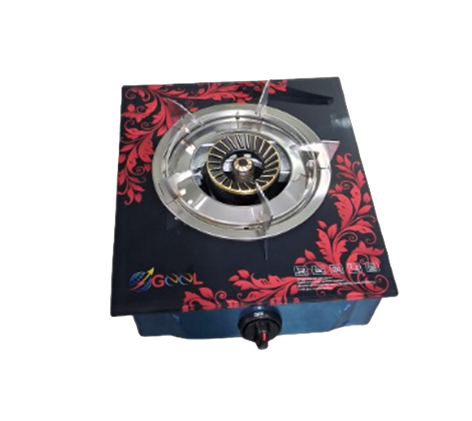 GEEL AUTO GAS STOVE SINGLE GLASS 100 MM COPPER BLACK (308)
