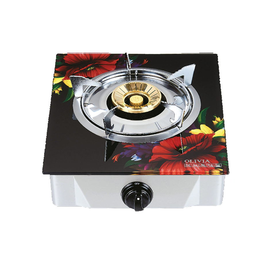 GEEL AUTO GAS STOVE SINGLE GLASS 100 MM COPPER (306)