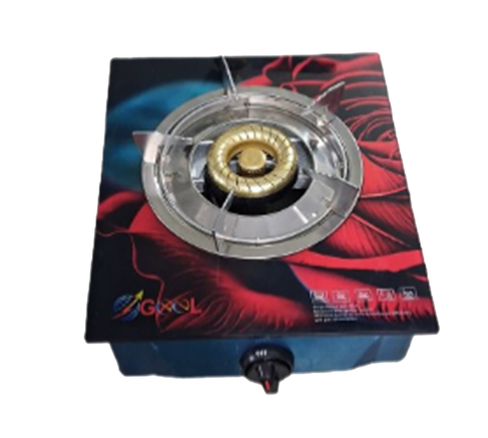 GEEL AUTO GAS STOVE SINGLE GLASS 100 MM CASTING (303)