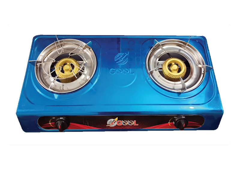 GEEL AUTO GAS STOVE DOUBLE SS 90 MM HONEY COMB BURNER HEAVY (201)