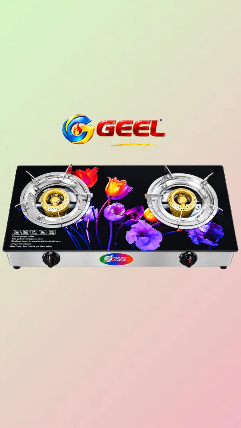 GEEL AUTO GAS STOVE SINGLE GLASS 90 MM HONEY COMB BURNER B (314)